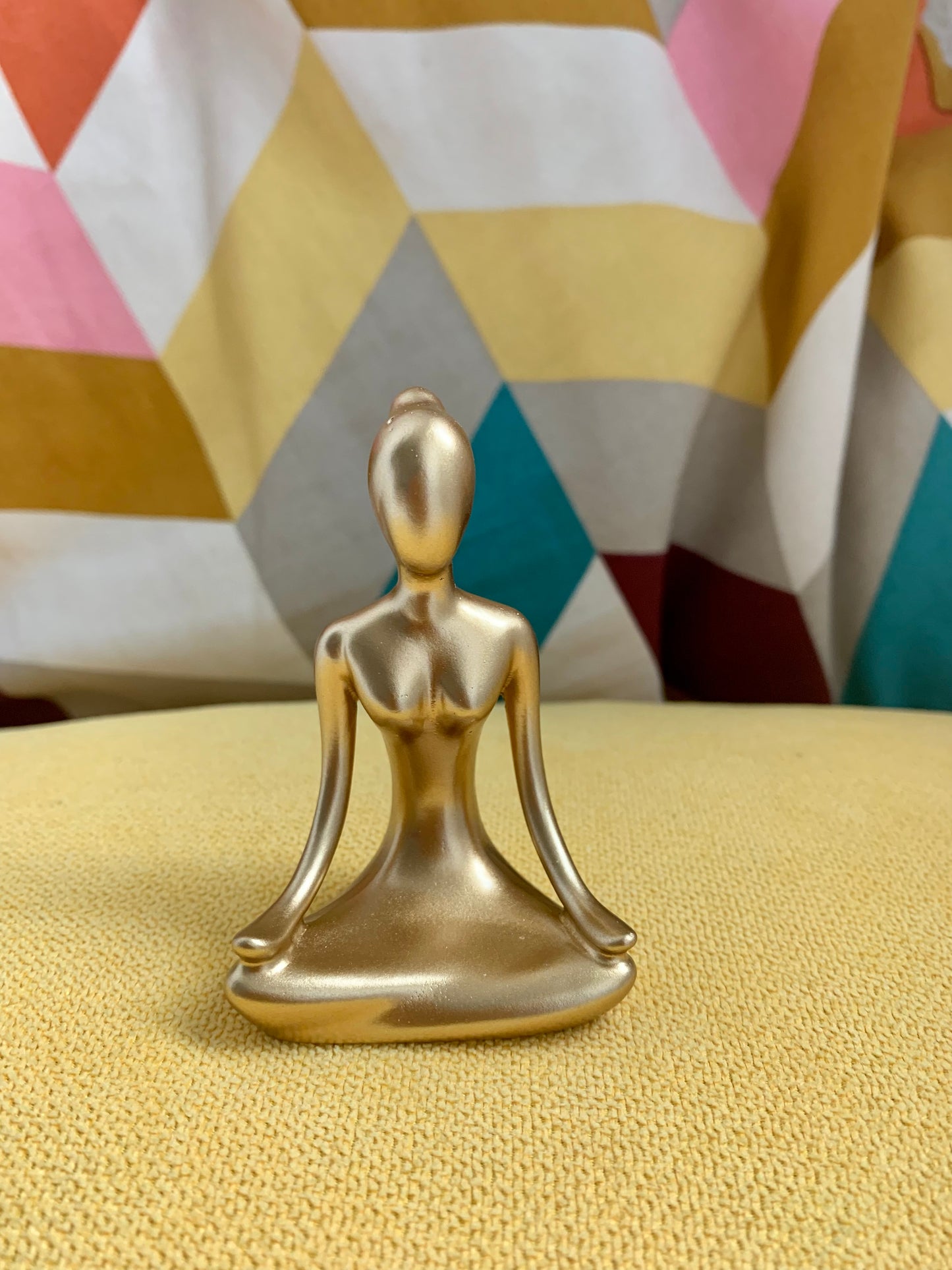 Golden Yoga meditating figurine resin