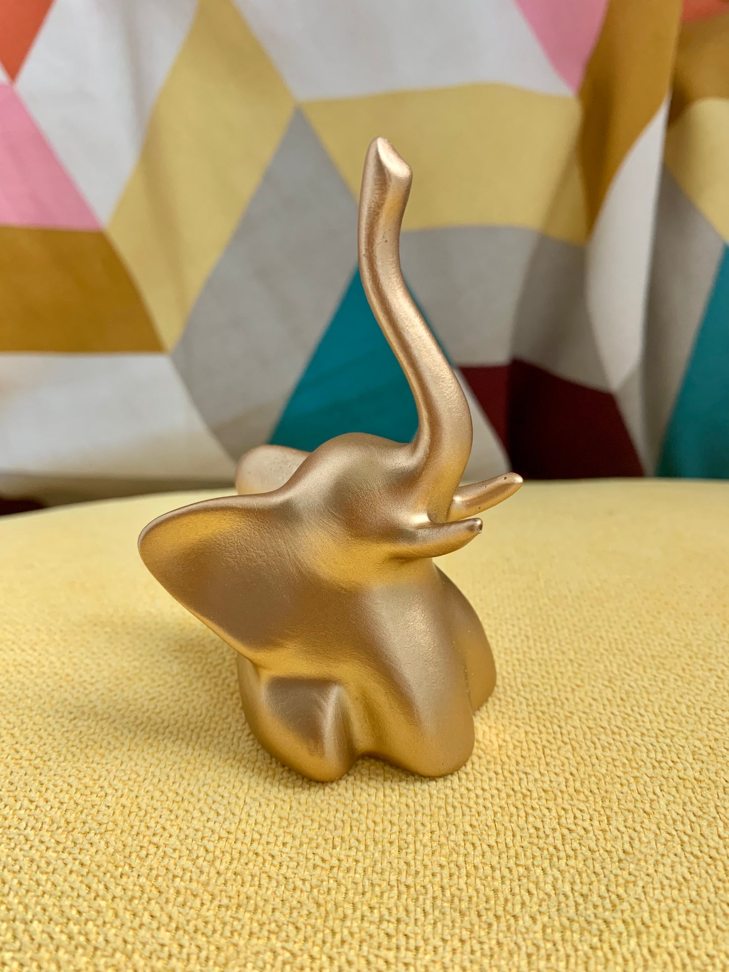 Golden Elephant trunk ring holder